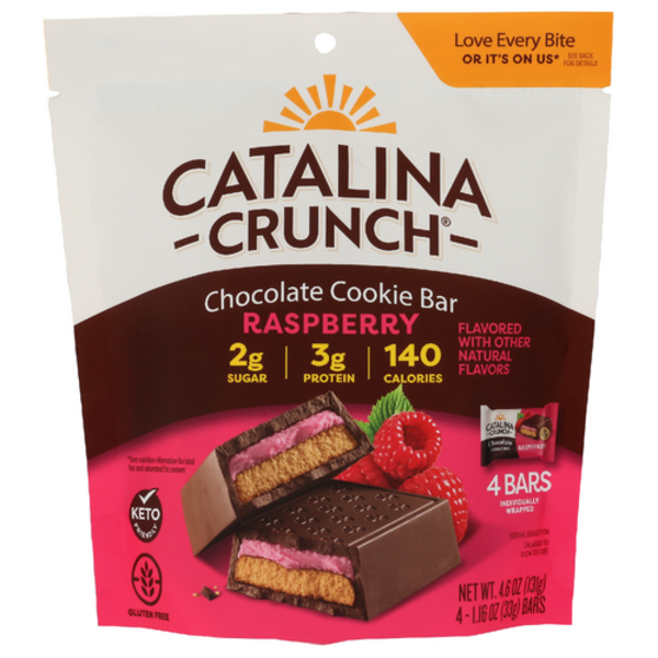 Catalina Crunch Chocolate Cookie Bars With Raspberry 4 Pack