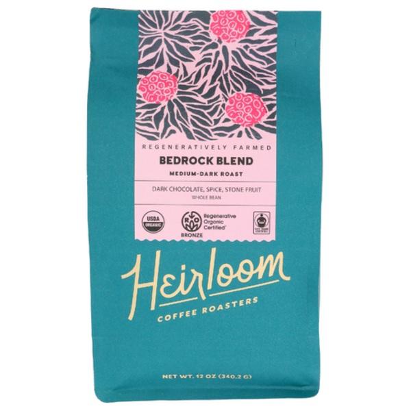 Heirloom Coffee Roasters Organic Bedrock Blend Medium-Dark Roast Whole Bean Coffee