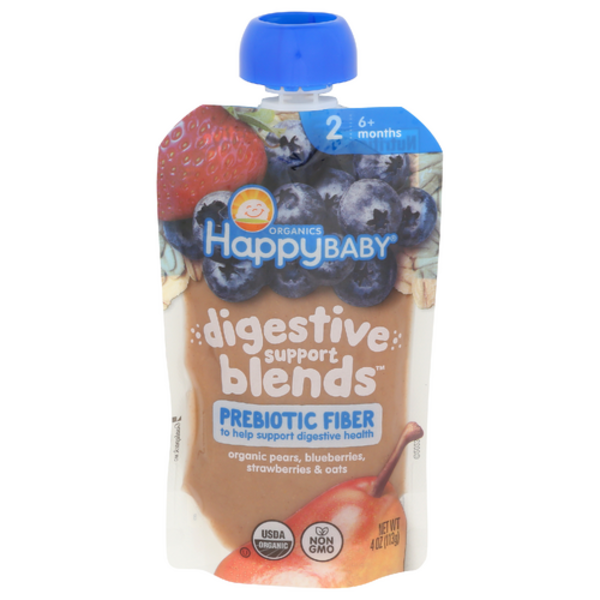 Happy Baby Organic Pears, Blueberries, Strawberries, & Oats Stage 2 Pouch