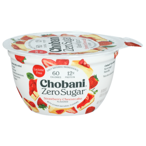 Chobani Strawberry Cheesecake Zero Sugar Yogurt
