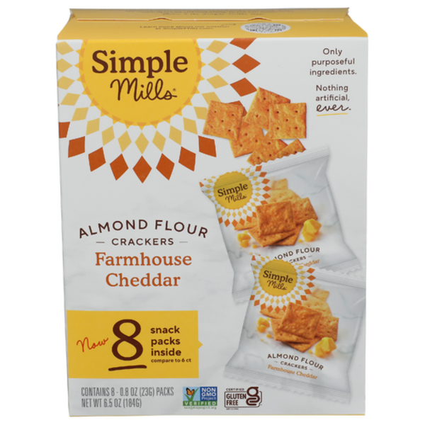 Simple Mills Farmhouse Cheddar Almond Flour Crackers 8 Pack