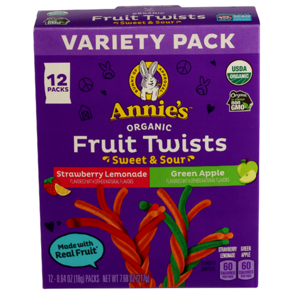 Annie's Homegrown Organic Variety Sweet & Sour Fruit Twists 12 Pack