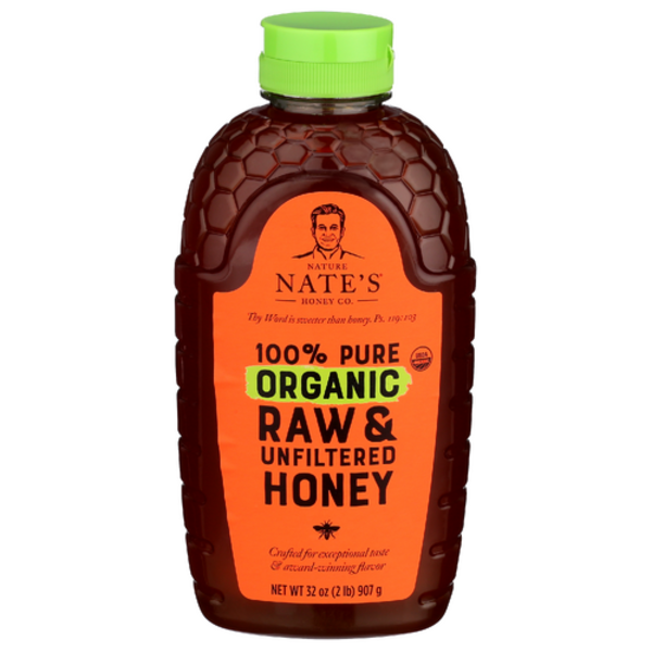 Nature Nate's Organic 100% Pure Raw & Unfiltered Honey