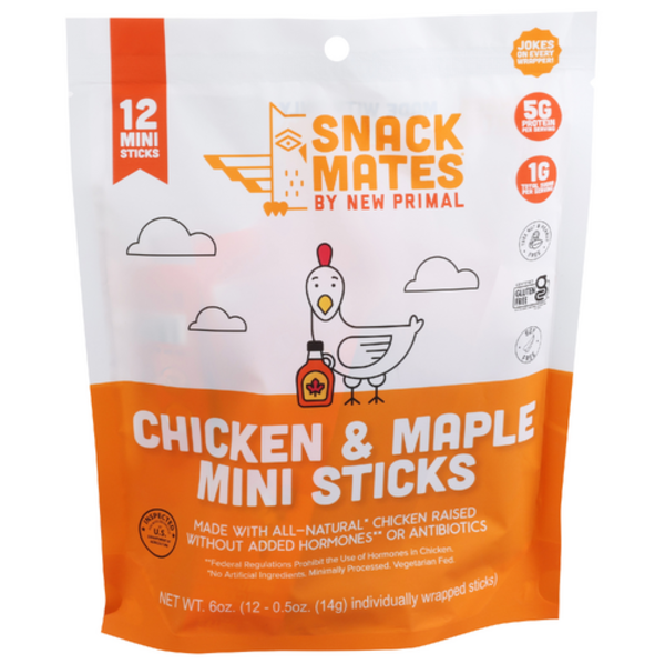 The New Primal Chicken & Maple Snack Mates Mini Sticks 12 Pack