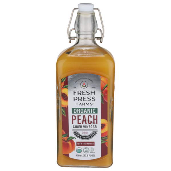 Fresh Press Farms Organic Peach Cider Vinegar Raw & Unfiltered