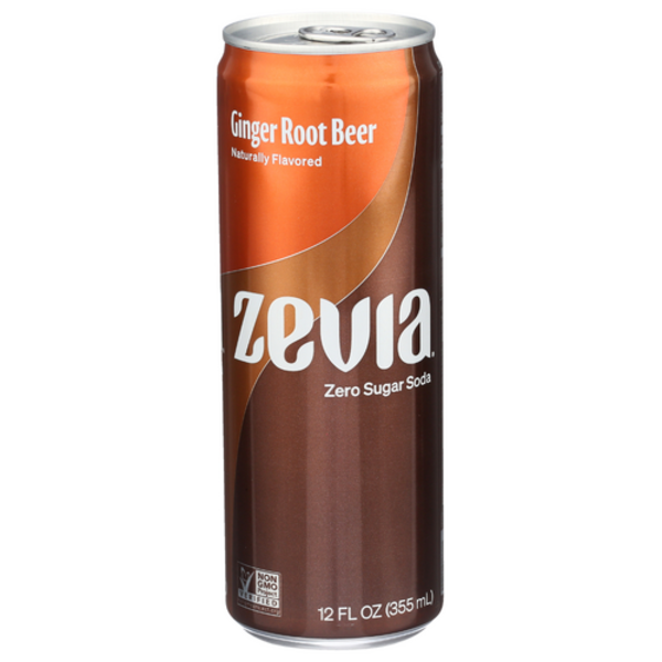 Zevia Ginger Root Beer Zero Sugar Soda