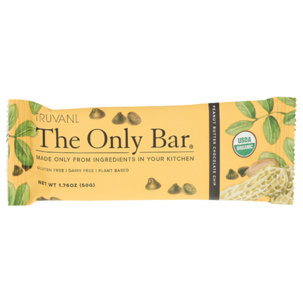 Truvani Organic Peanut Butter Chocolate Chip The Only Bar