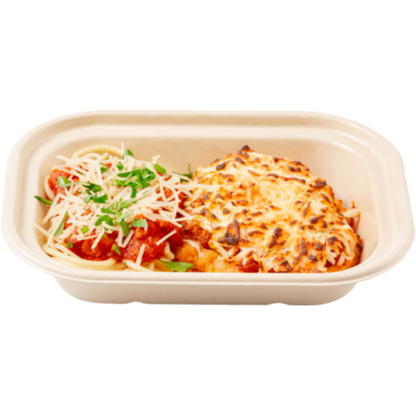 Sprouts Chicken Parmesan With Spaghetti