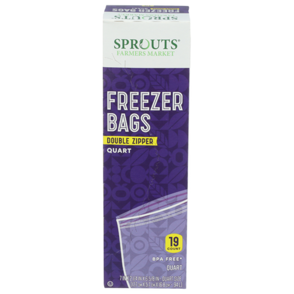 Sprouts 1 Quart Double Zipper Freezer Bags