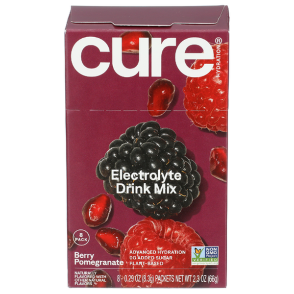 Cure Hydration Berry Pomegranate Hydrating Electrolyte Mix 8 Pack Case