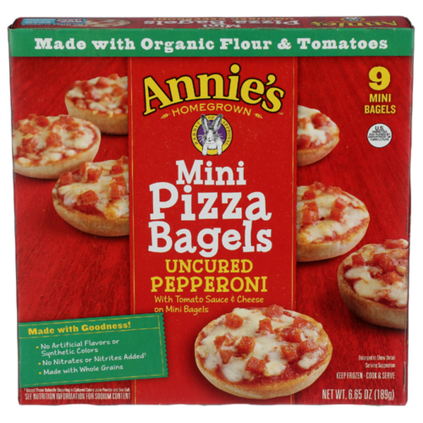 Annie's Homegrown Mini Pizza Bagels Uncured Pepperoni