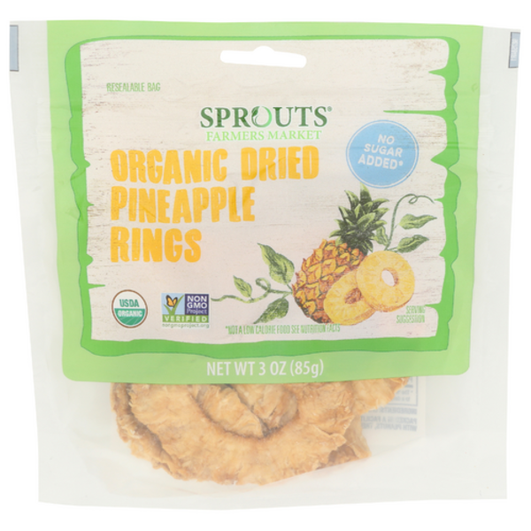 Sprouts Organic No Sugar Added Dried Pineapple Rings