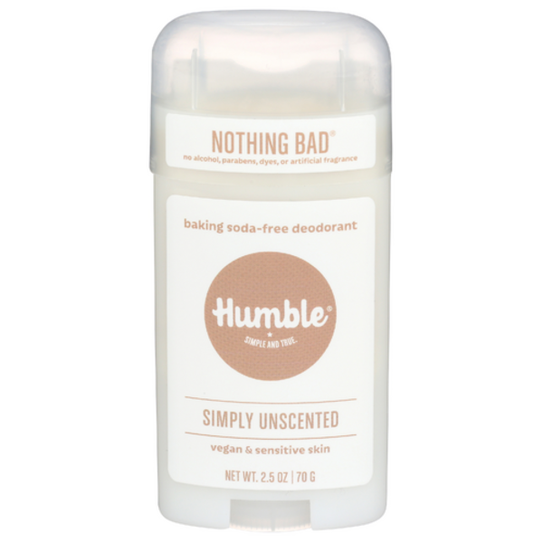 Humble Brands Simply Unscented Vegan & Sensitive Skin All Natural Deodorant Stick