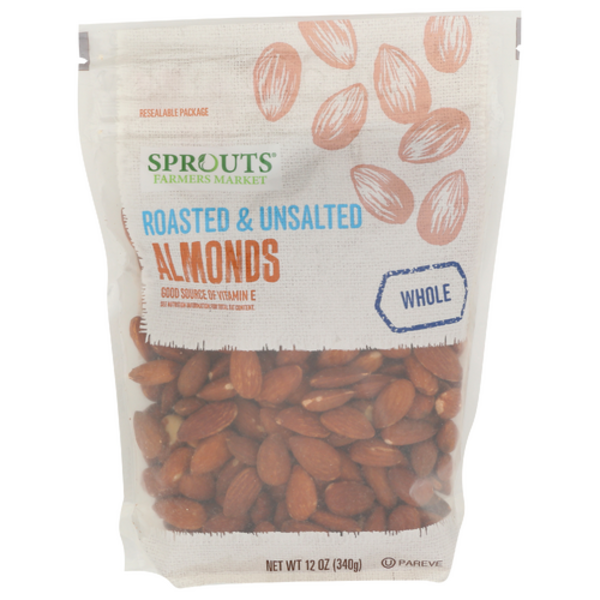 Sprouts Roasted Unsalted Whole Almonds