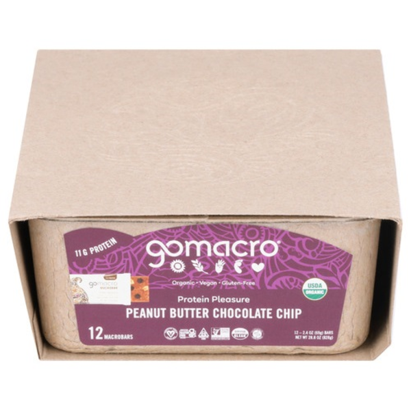 Gomacro Organic Peanut Butter Chocolate Chip Bar 12 Pack Case