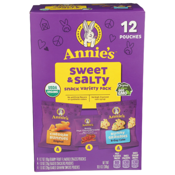 Annie's Homegrown Organic Sweet & Salty Variety Snack Pack 12 Count