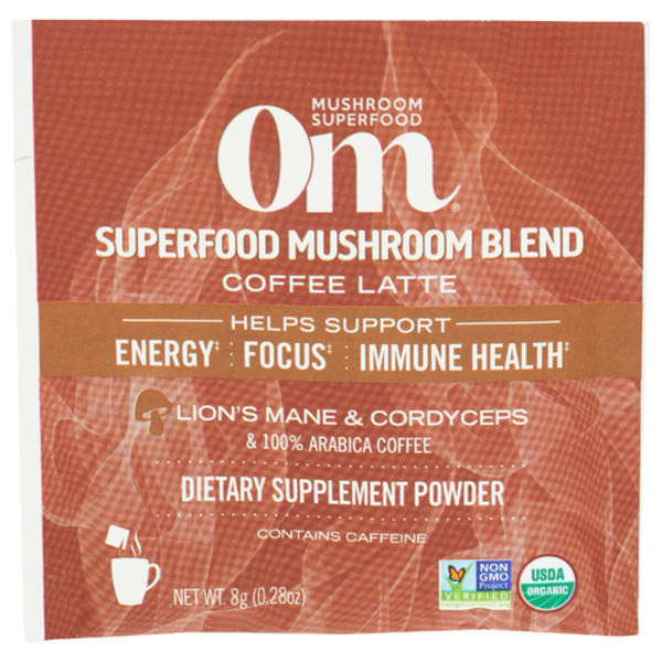 Organic Mushroom Nutrition Organic Mushroom Coffee Latte Blend Drink Mix Packet