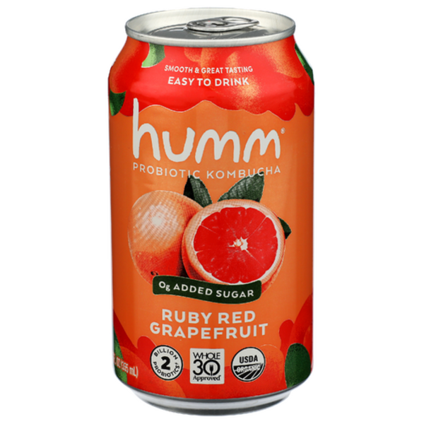 Humm Kombucha Organic Ruby Red Grapefruit Probiotic Kombucha
