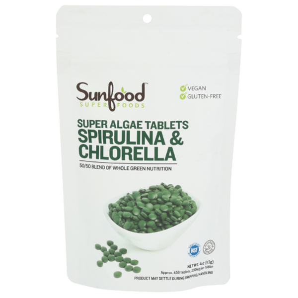 Sunfood Superfoods Spirulina & Chlorella Tablets
