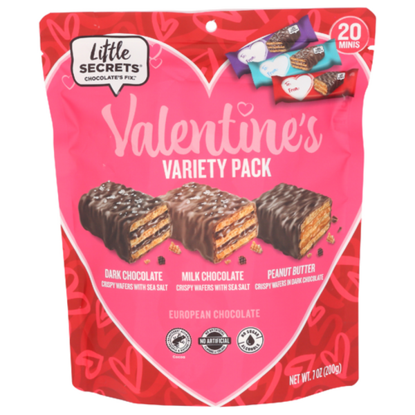 Little Secrets Valentine's Variety Pack Mini Chocolate Crispy Wafers 20 Pack