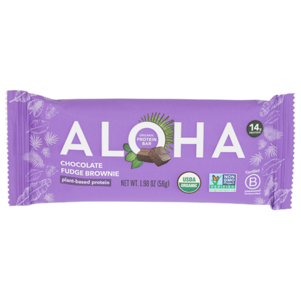 Aloha Organic Chocolate Fudge Brownie Plant-Based Protein Bar