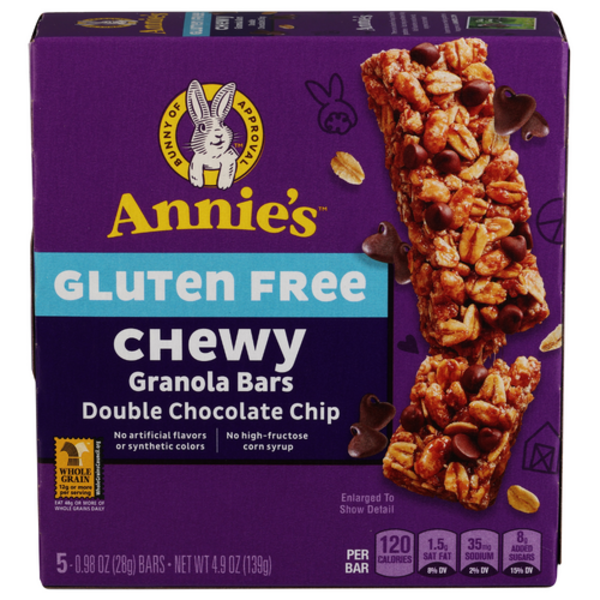 Annie's Homegrown Organic Double Chocolate Chip Granola Bars, 5 Pack