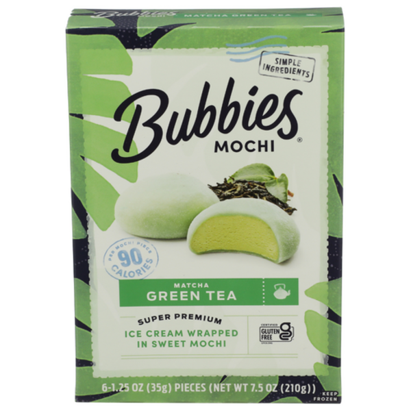 Bubbies Hawaii Mochi Green Tea Ice Cream Bites 6 Pack