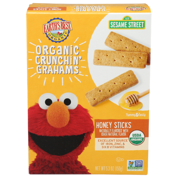 Earth's Best Organic Honey Sesame Street Crunchin Grahams