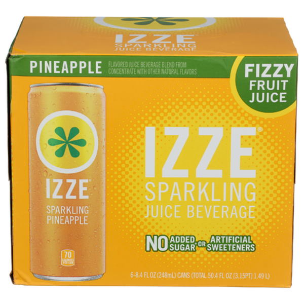 Izze Pineapple Sparkling Juice Blend 6 Pack