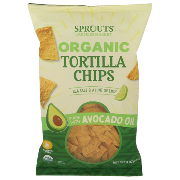 Sprouts Organic Sea Salt & A Hint Of Lime Tortilla Chips Made With Avocado Oil