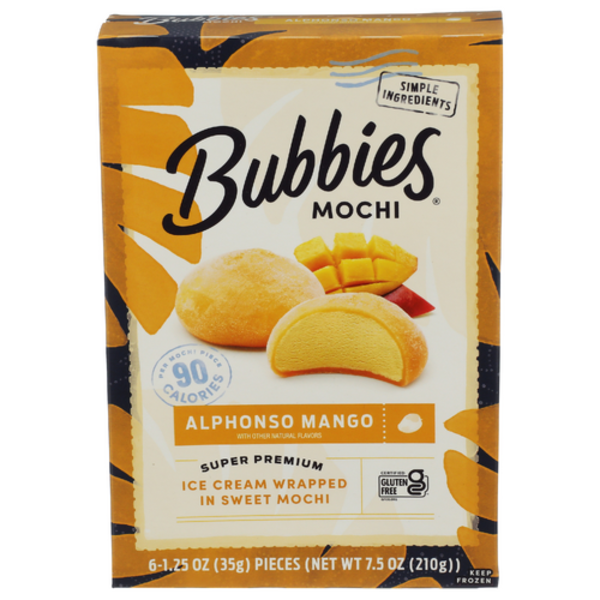 Bubbies Hawaii Mochi Mango Ice Cream Bites 6 Pack