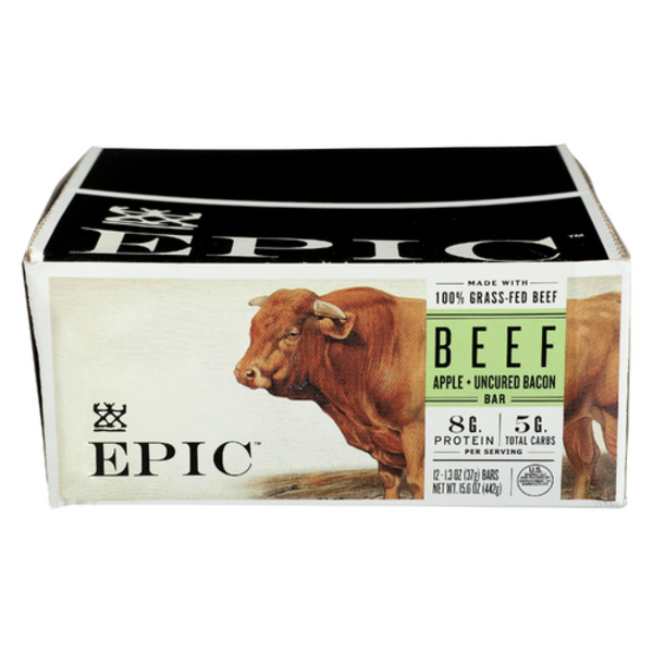 Epic Apple & Uncured Bacon Beef Bar 12 Pack Case