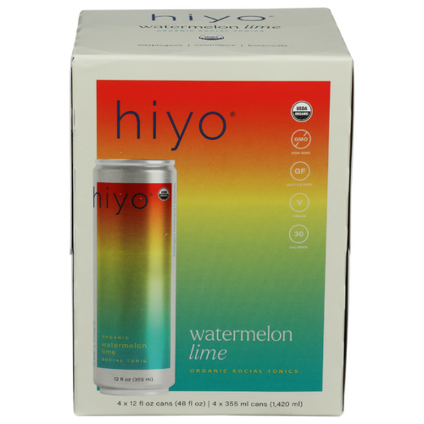 Hiyo Organic Watermelon Lime Functional Seltzer 4 Pack