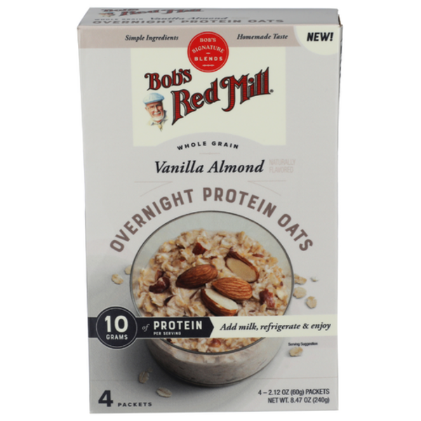 Bob's Red Mill Vanilla Almond Overnight Protein Oats 4 Pack