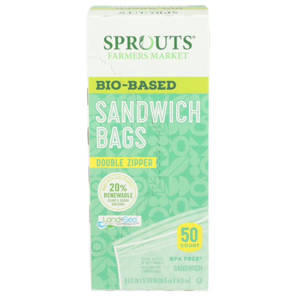 Sprouts Sandwich Bio-Based Double Zipper Bags