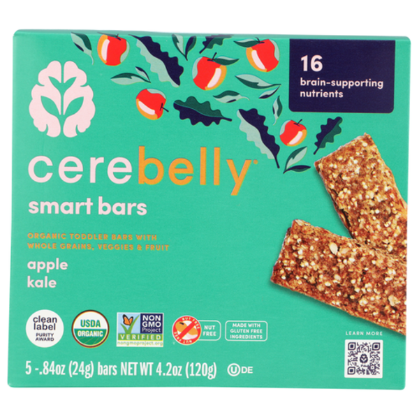 Cerebelly Inc Organic Apple Kale Toddler Smart Bars 5 Pack