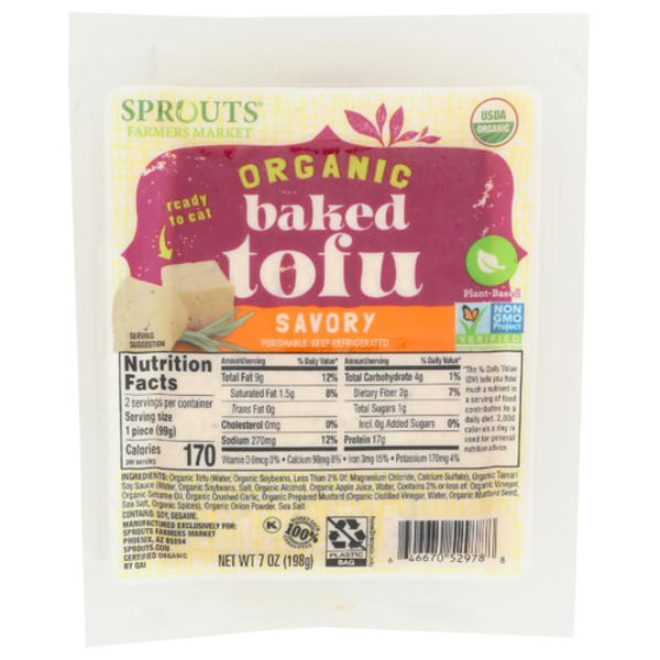 Sprouts Organic Savory Baked Tofu