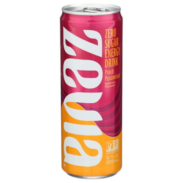Zevia Peach Passionfruit Energy Drink