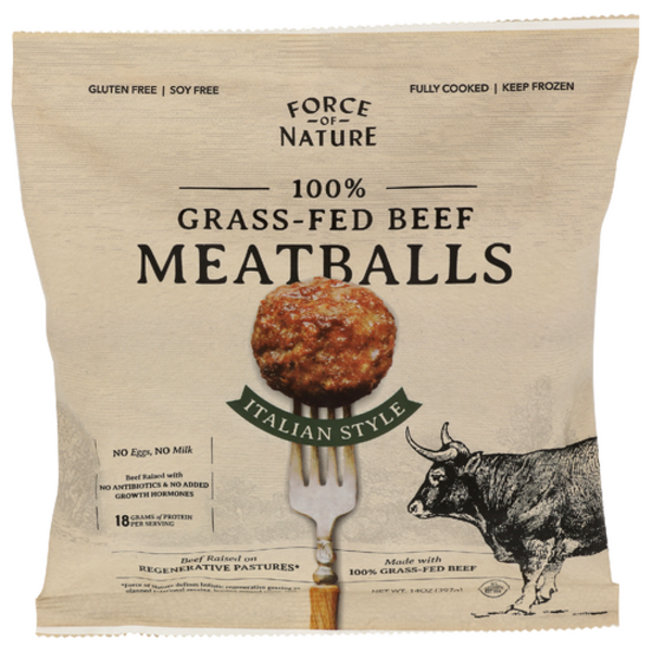 Force Of Nature Meats 100% Grass Fed Italian Style Beef Meatballs