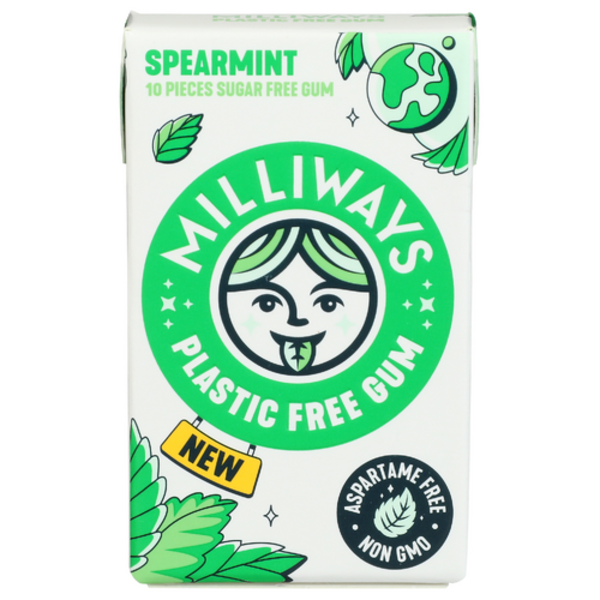 Milliways Food Spearmint Sugar Free Plastic Free Gum