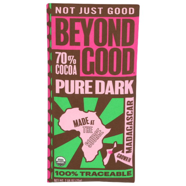 Beyond Good By Madecasse Organic 70% Cocoa Pure Dark Chocolate Bar
