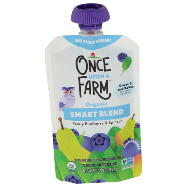 Once Upon A Farm Organic Pear-y Blueberry & Spinach Cold-Pressed Smart Blend