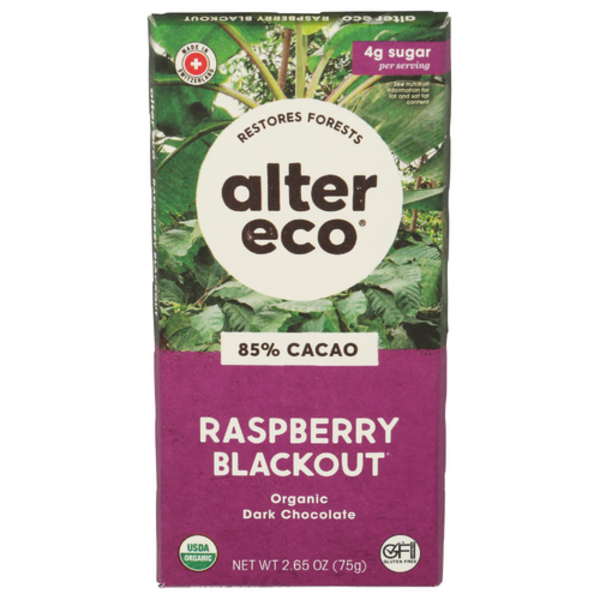 Alter Eco Raspberry Blackout Dark Chocolate Bar