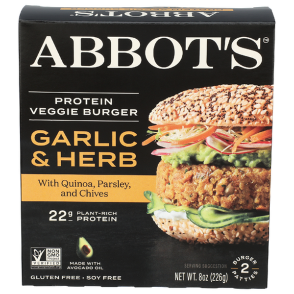 Abbot's Garlic & Herb Protein Veggie Burger 2 Count