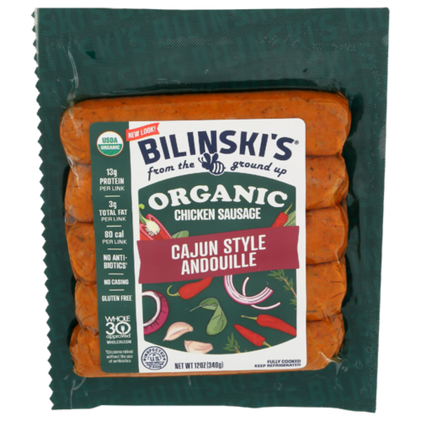 Bilinski's Organic Cajun-Style Andouille Chicken Sausage