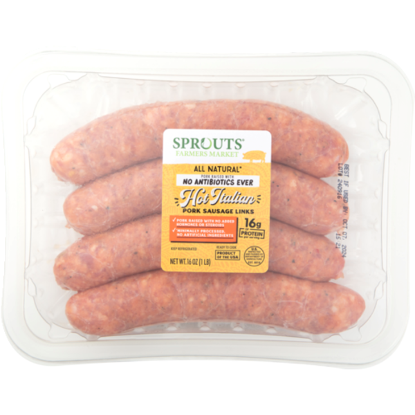 Sprouts Hot Italian Pork Sausage Links No Antibiotics Ever