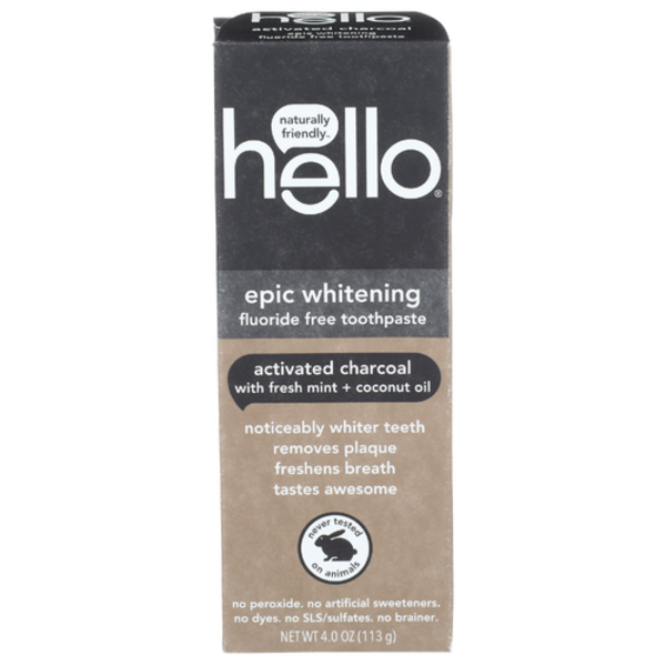 Hello Activated Charcoal With Fresh Mint Toothpaste