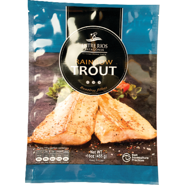 Entre Rios Patagonia Frozen Boneless Rainbow Trout Fillets